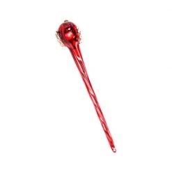 The Christmas Palace Christmas Ornaments 8" RED GLASS ICICLE DROP WITH BEADS ORNAMENT SET OF 12