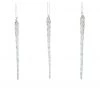 The Christmas Palace 10" CLEAR WHITE ICICLE ORNAMENT SET OF 12