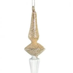 The Christmas Palace 16" CELLINE GLASS ICICLE ORNAMENT SET OF 6