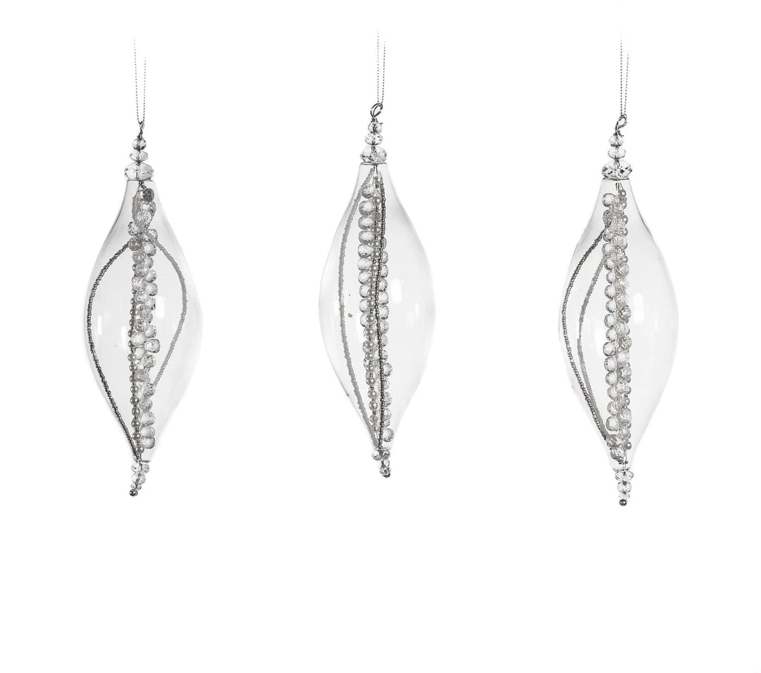 The Christmas Palace 6" GLASS FINIAL WITH CRYSTALS ORNAMENT SET OF 6 Crystal Elegance 1 The Christmas Palace 6" GLASS FINIAL WITH CRYSTALS ORNAMENT SET OF 6 Crystal Elegance