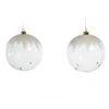 The Christmas Palace 6" CLEAR SNOWY GLASS ORNAMENT SET OF 6