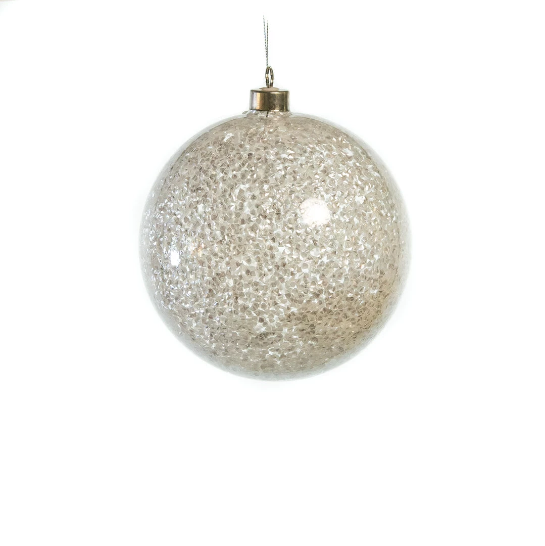 The Christmas Palace 6" CLEAR GLITTER BALL ORNAMENT SET OF 6 2 The Christmas Palace 6" CLEAR GLITTER BALL ORNAMENT SET OF 6