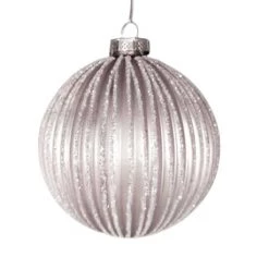 The Christmas Palace 4" BLUSH PINK BALL ORNAMENT SET OF 6