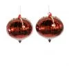 The Christmas Palace 5" RED ONION SHAPE GLASS ORNAMENT WITH BEADS SET OF 6 Christmas Ornaments