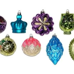 The Christmas Palace Christmas Ornaments 3" - 4" BRIGHT BOHEMIAN GLASS ORNAMENTS SET OF 24
