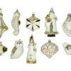 The Christmas Palace Golden Empire 2" - 5" GOLD & WHITE GLASS ORNAMENTS SET OF 24