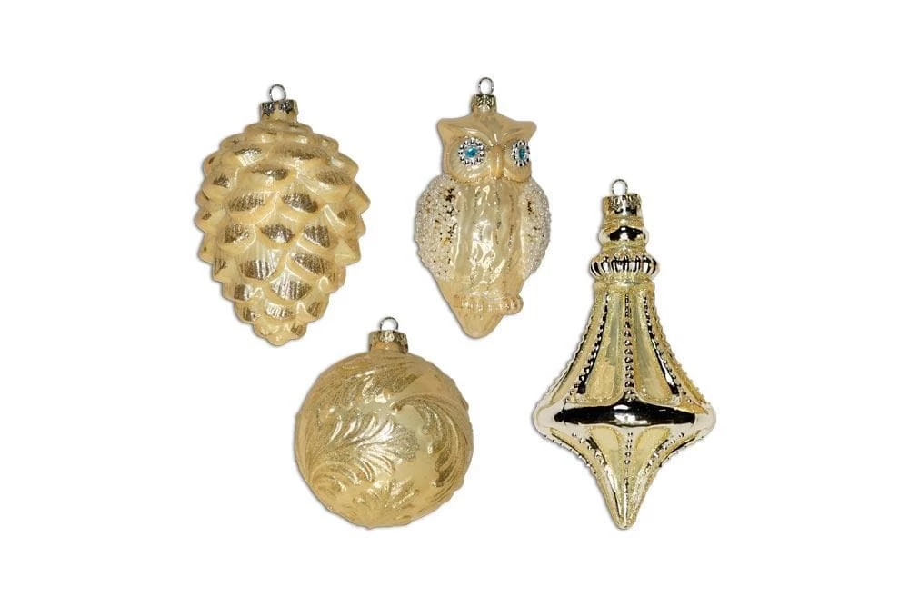 The Christmas Palace 4" VINTAGE CHAMPAGNE GLASS ORNAMENTS SET OF 24 Christmas Ornaments 1 The Christmas Palace 4" VINTAGE CHAMPAGNE GLASS ORNAMENTS SET OF 24 Christmas Ornaments