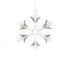 The Christmas Palace 7" SILVER SNOWFLAKE WITH GLITTER ORNAMENT SET OF 6 Pretty In Pink