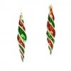 The Christmas Palace Razzle Dazzle 8" RED & GREEN SWIRL FINIAL ORNAMENT SET OF 6