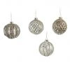 The Christmas Palace 3" GLASS PEWTER BALL ORNAMENT SET OF 12