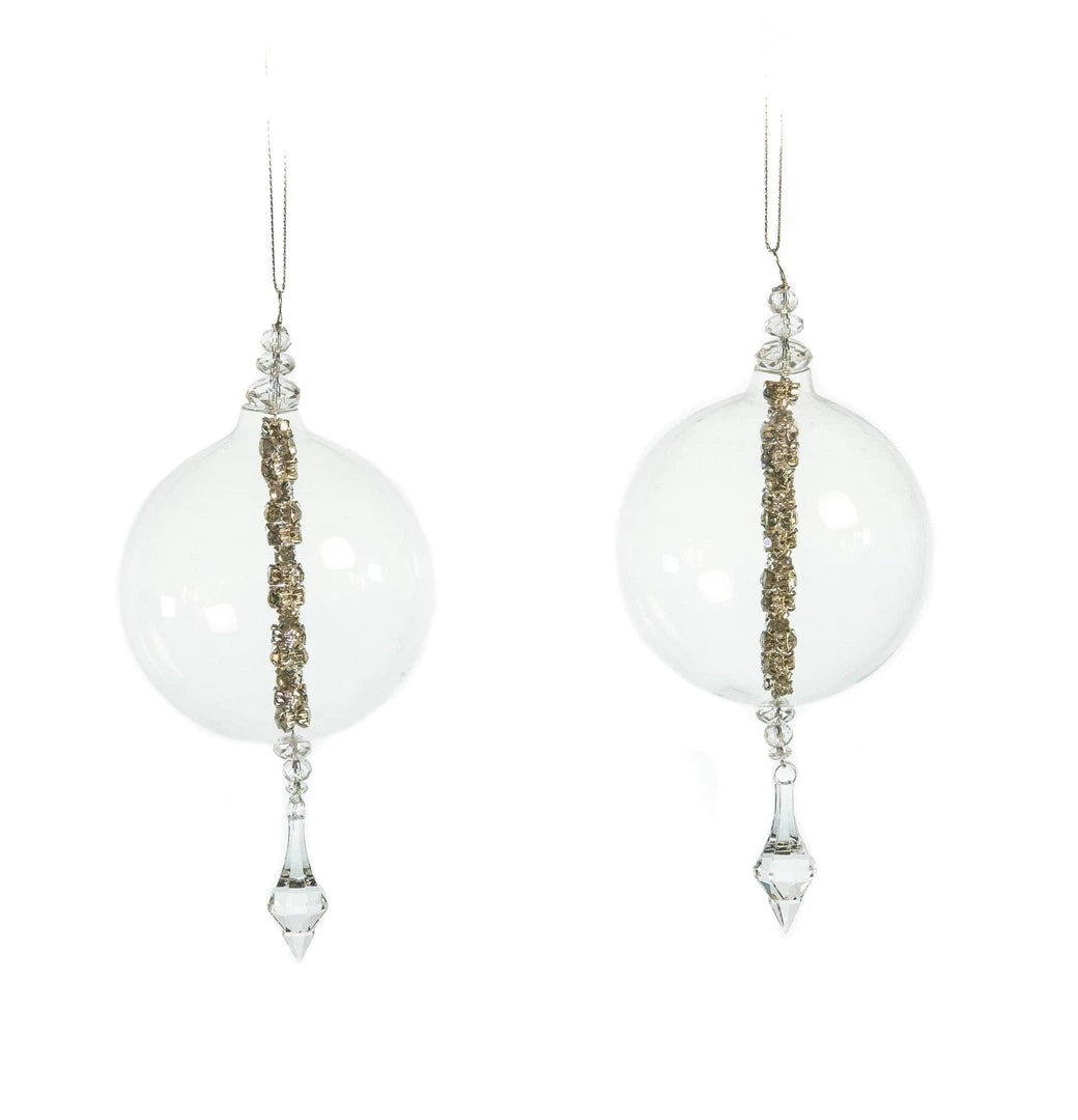 The Christmas Palace 3" CRYSTAL WITH BEADS INSIDE ORNAMENT SET OF 12 Christmas Ornaments 1 The Christmas Palace 3" CRYSTAL WITH BEADS INSIDE ORNAMENT SET OF 12 Christmas Ornaments