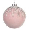 The Christmas Palace Christmas Ornaments 4" PINK GLASS DECORATIVE BALL ORNAMENT SET OF 12