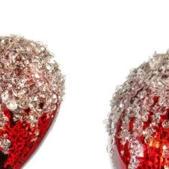 The Christmas Palace 5" RED HEART & BALL GLITTER ORNAMENT ASSORTED SET OF 12 Christmas Ornaments