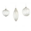 The Christmas Palace 5" CRYSTAL WHITE BEADED ORNAMENT ASSORTED SET OF 12 Christmas Ornaments