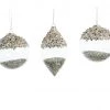 The Christmas Palace Christmas Ornaments 3" - 7" CRYSTAL SILVER GLITTER ORNAMENTS ASSORTED SET OF 12