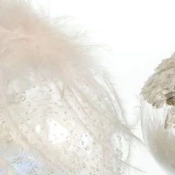 The Christmas Palace 5" CRYSTAL DECORATIVE FEATHER ORNAMENT ASSORTED SET OF 9 Pretty In Pink