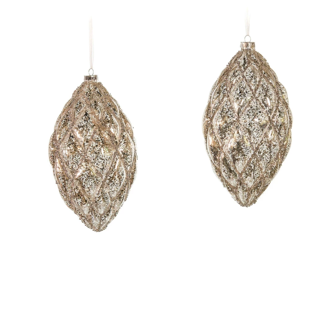 The Christmas Palace Gilded Elegance 10" PEWTER PINE CONE ORNAMENT SET OF 2 1 The Christmas Palace Gilded Elegance 10" PEWTER PINE CONE ORNAMENT SET OF 2