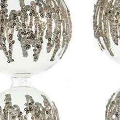 The Christmas Palace 16" CRYSTAL FINIAL WITH GLITTER ORNAMENT SET OF 2