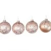 The Christmas Palace Christmas Ornaments 3" PINK WITH WHITE SEQUINED ICING ASSORTED ORNAMENT SET OF 12