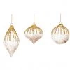 The Christmas Palace 3" CRYSTAL WITH GOLD & ROSE GOLD ASSORTED ORNAMENT SET OF 12 Christmas Ornaments