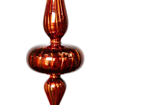 The Christmas Palace Christmas Ornaments 8" SHINY RED GLASS FINIAL SET OF 2 2 The Christmas Palace Christmas Ornaments 8" SHINY RED GLASS FINIAL SET OF 2