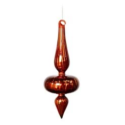 The Christmas Palace Christmas Ornaments 8" SHINY RED GLASS FINIAL SET OF 2