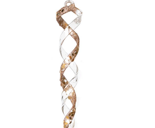 The Christmas Palace 7" SPIRAL ICICLE WITH GOLD SEQUIN ORNAMENT SET OF 12 2 The Christmas Palace 7" SPIRAL ICICLE WITH GOLD SEQUIN ORNAMENT SET OF 12