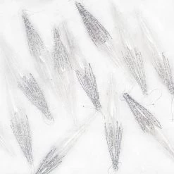 The Christmas Palace Christmas Ornaments 11" CRYSTAL GLASS ICICLE WITH GREY GLITTER SET OF 6
