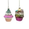 The Christmas Palace Christmas Ornaments 4" LAYERED CUPCAKE ASSORTED ORNAMENT SET OF 6
