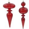 The Christmas Palace 10" RED FINIAL ASSORTED SET OF 2 Christmas Ornaments