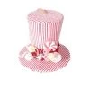 The Christmas Palace 4" RED & WHITE STRIPE CANDY TOP HAT SET OF 6