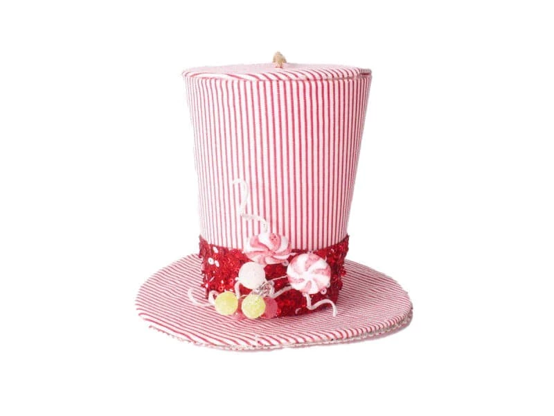 The Christmas Palace 6" RED & WHITE STRIPE CANDY TOP HAT SET OF 4 Hats & Boxes 1 The Christmas Palace 6" RED & WHITE STRIPE CANDY TOP HAT SET OF 4 Hats & Boxes