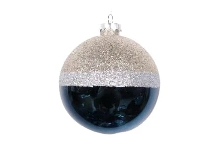 The Christmas Palace 4" DARK BLUE WITH CHAMPAGNE GLITTER ORNAMENT SET OF 12 Christmas Ornaments 1 The Christmas Palace 4" DARK BLUE WITH CHAMPAGNE GLITTER ORNAMENT SET OF 12 Christmas Ornaments