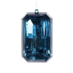 The Christmas Palace 8" SAPPHIRE BLUE ACRYLIC GEM ORNAMENT SET OF 6 Christmas Ornaments