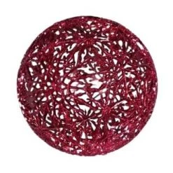 The Christmas Palace 8" BURGUNDY SNOWFLAKE GLITTER ORNAMENT SET OF 2 Christmas Ornaments