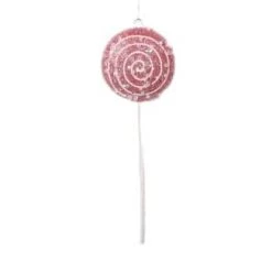 The Christmas Palace 10" RED LOLLIPOP WITH CLEAR GLITTER SET OF 12 Christmas Ornaments