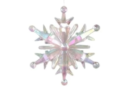The Christmas Palace 10" CLEAR IRIDESCENT SNOWFLAKE ORNAMENTS SET OF 4 Christmas Ornaments 1 The Christmas Palace 10" CLEAR IRIDESCENT SNOWFLAKE ORNAMENTS SET OF 4 Christmas Ornaments
