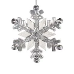 The Christmas Palace 10" CLEAR SNOWFLAKE ORNAMENT SET OF 2 Crystal Elegance
