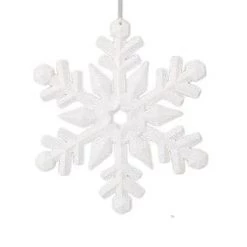 The Christmas Palace 10" WHITE SNOWFLAKE ORNAMENT SET OF 2 Christmas Ornaments