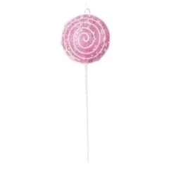 The Christmas Palace 10" FUCHSIA LOLLIPOP WITH CLEAR GLITTER SET OF 12 Sugar & Spice