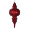 The Christmas Palace 13" RED WITH RED GLITTER & GEMS FINIAL SET OF 2