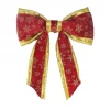 The Christmas Palace 12" RED & GOLD VELVET SNOWFLAKE BOW