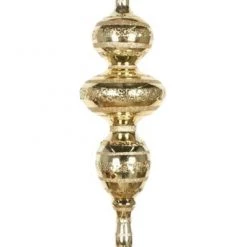 The Christmas Palace 14" GOLD FINIAL ORNAMENT SET OF 2