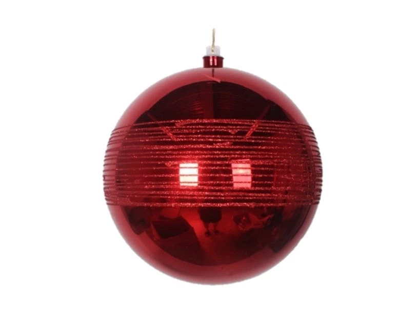 The Christmas Palace Shatterproof & Glass Sets 4" RED GLITTER SHINY BALL SET OF 6 1 The Christmas Palace Shatterproof & Glass Sets 4" RED GLITTER SHINY BALL SET OF 6