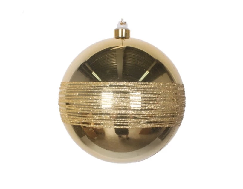 The Christmas Palace 10" GOLD SHINY GLITTER BALL SET OF 2 Shatterproof & Glass Sets 1 The Christmas Palace 10" GOLD SHINY GLITTER BALL SET OF 2 Shatterproof & Glass Sets
