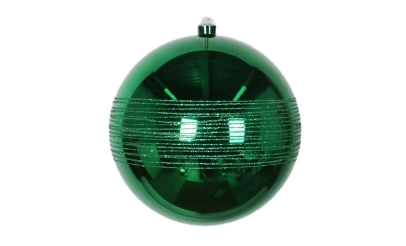The Christmas Palace 6" GREEN GLITTER SHINY BALL SET OF 6 1 The Christmas Palace 6" GREEN GLITTER SHINY BALL SET OF 6