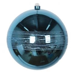 The Christmas Palace All About The Blues 8" TURQUOISE BLUE GLITTER SHINY BALL SET OF 6