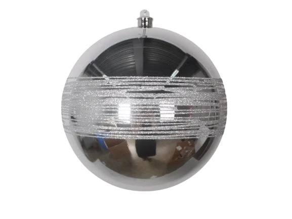 The Christmas Palace Shatterproof & Glass Sets 6" SILVER GLITTER SHINY BALL SET OF 6 1 The Christmas Palace Shatterproof & Glass Sets 6" SILVER GLITTER SHINY BALL SET OF 6