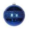 The Christmas Palace 8" BLUE GLITTER SHINY BALL SET OF 6