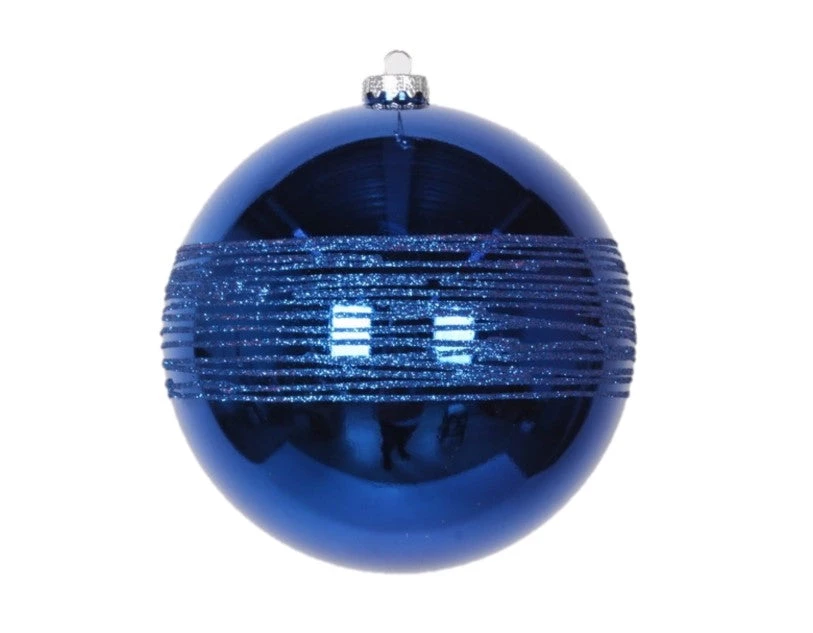 The Christmas Palace 8" BLUE GLITTER SHINY BALL SET OF 6 1 The Christmas Palace 8" BLUE GLITTER SHINY BALL SET OF 6